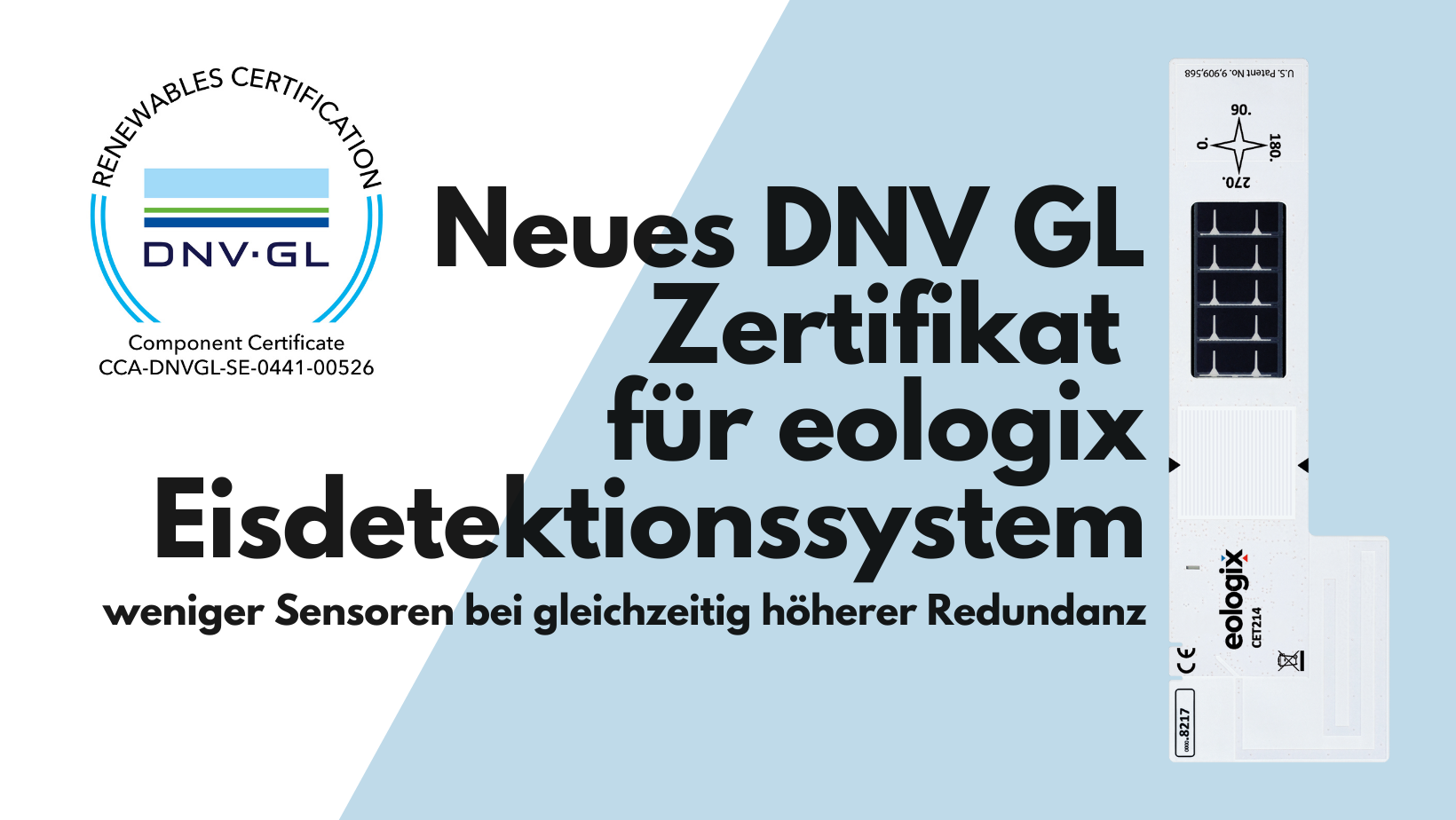 neues DNVGL Zertifikat DNV GL Zertifikat für OnBlade Sensor