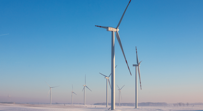 Anti-Icing bei Windenergieanlagen.