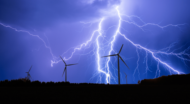 Challenges with lightning strikes on wind turbines.