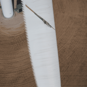 Struktural rotor blade damage caused by lightning strike.